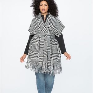 Houndstooth Blanket Coat/Vest